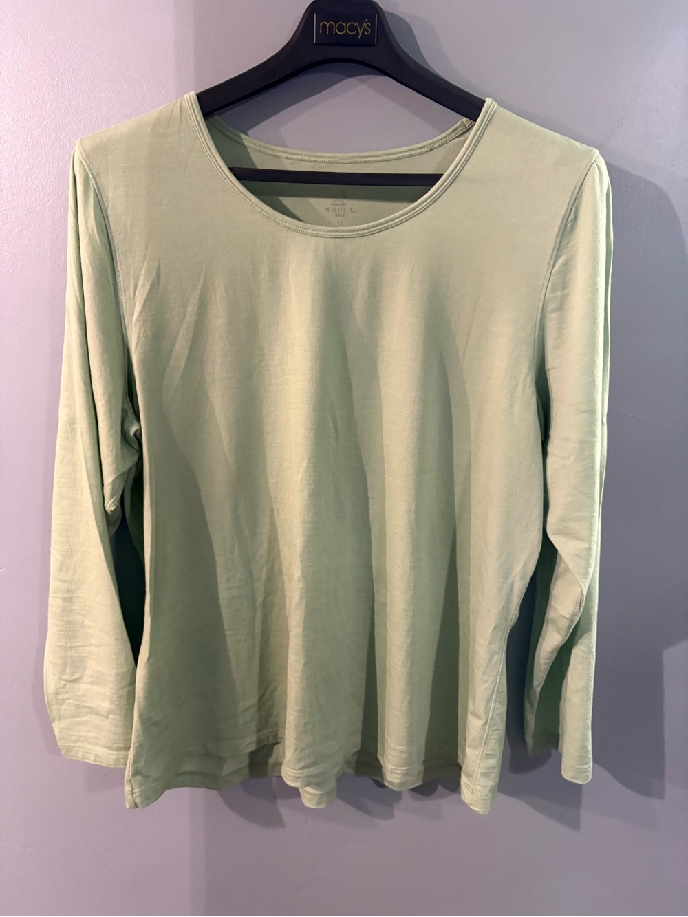 Woolx Light Sage Long-Sleeve Merino wool Top